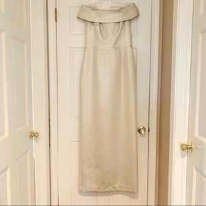 Teri Jon Rickie Freeman Gown - Shimmery Gold - Size 10 -New With Tags!! NWT
